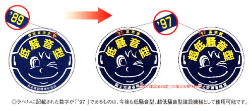 低騒音型建設機械ラベル